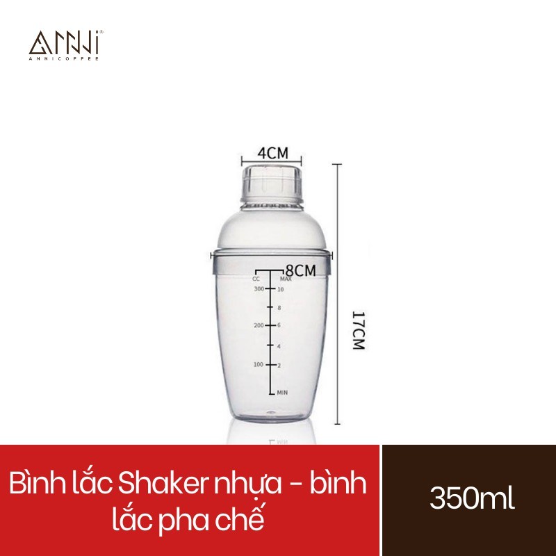 Bình Shaker nhựa - bình lắc pha chế (350ml)